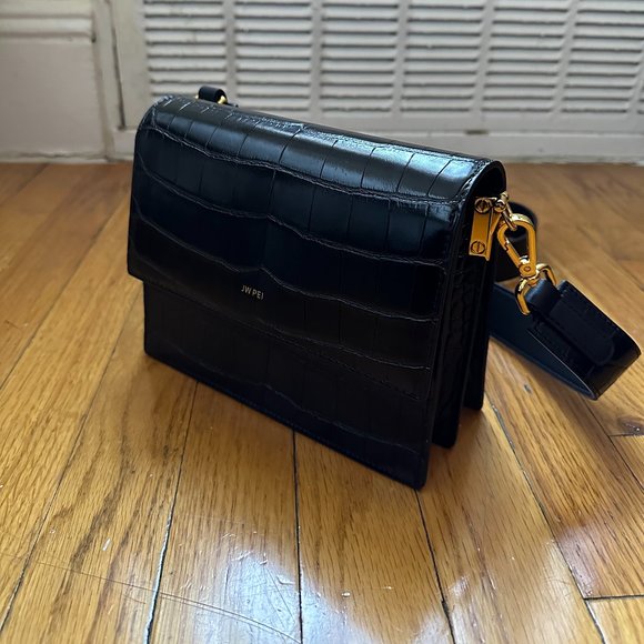 JW PEI Handbags - PERFECT CONDITION JW PEI Women's Mini Flap Crossbody - Black Croc